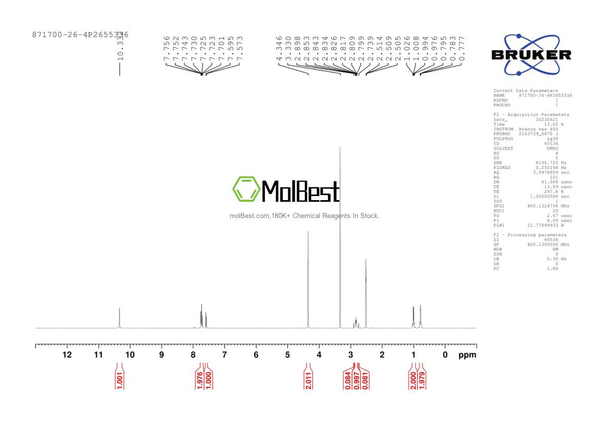 Physical sample testing spectrum (NMR) of 871700-26-4