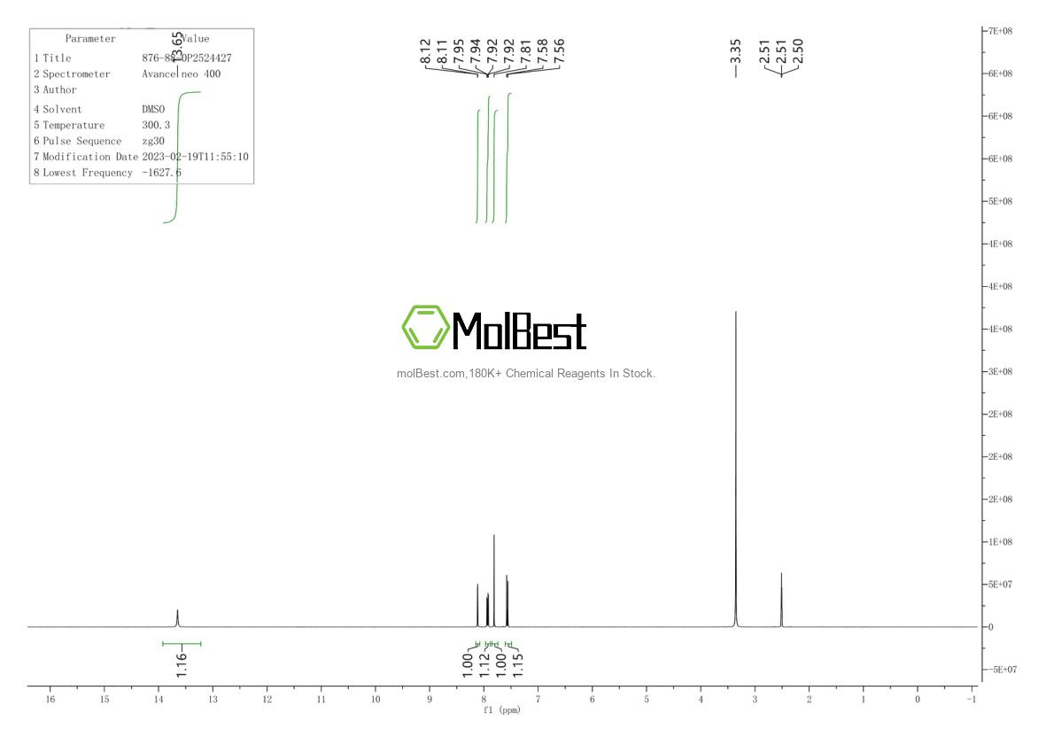 Spektrum pengujian sampel fisik (NMR) 876-88-0