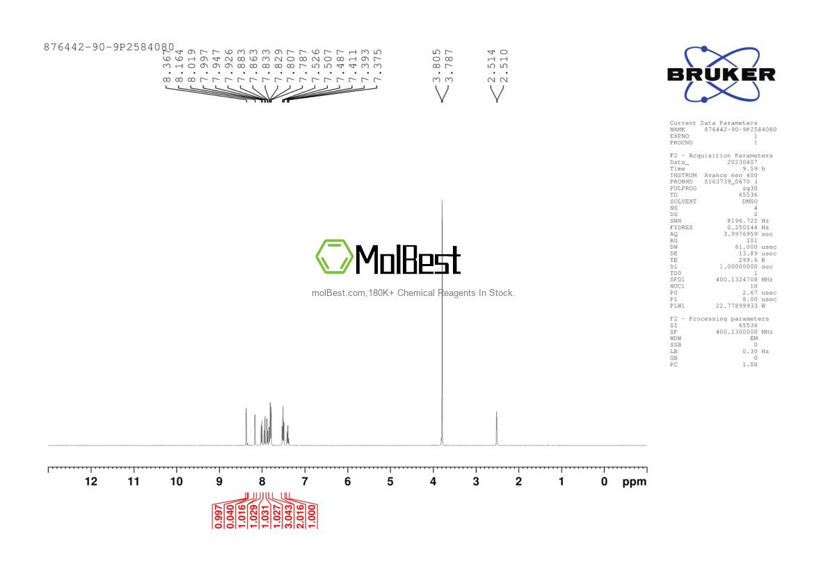 876442-90-9 fiziksel numune test spektrumu (NMR)