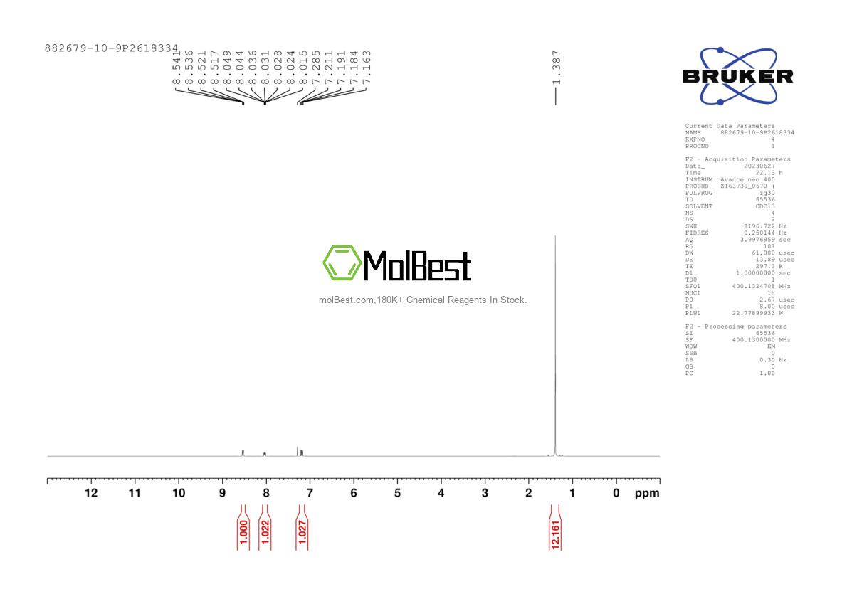 Physical sample testing spectrum (NMR) of 882679-10-9
