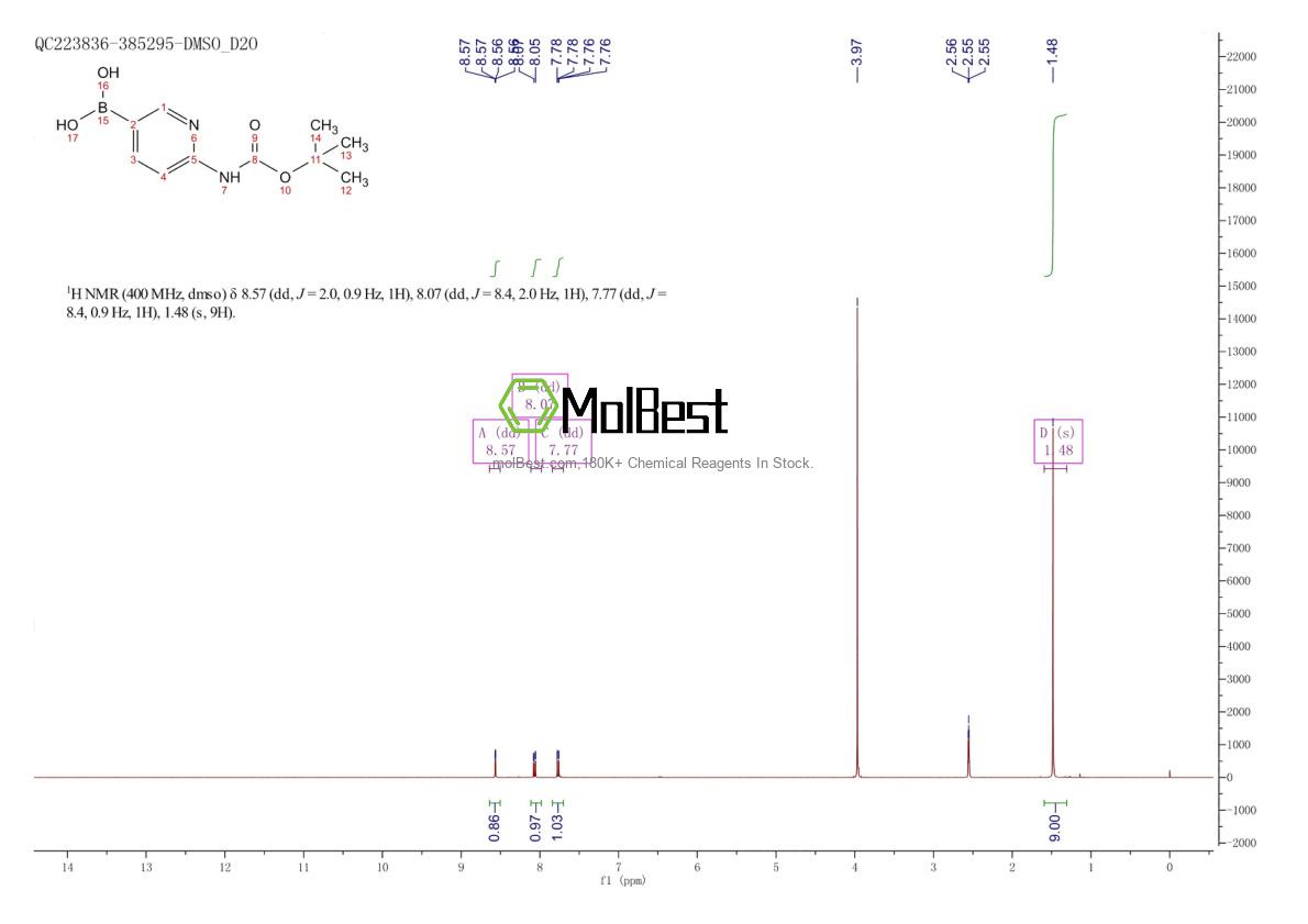 Physical sample testing spectrum (NMR) of 883231-20-7