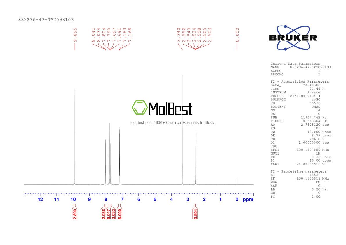 Phổ kiểm tra mẫu thực (NMR) của 883236-47-3