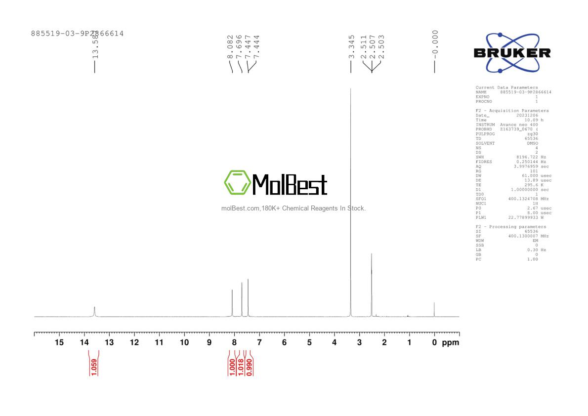 Physical sample testing spectrum (NMR) of 885519-03-9
