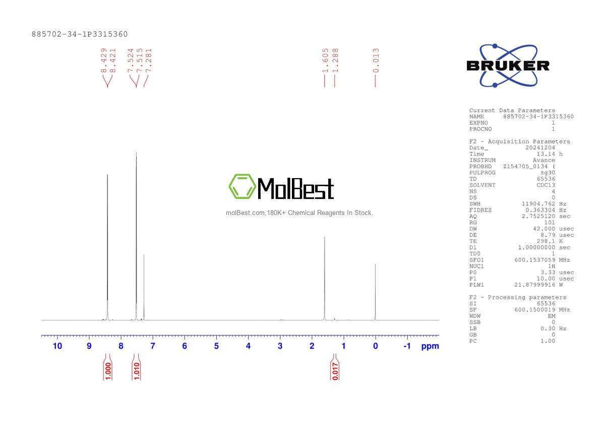 Spektrum pengujian sampel fisik (NMR) 885702-34-1