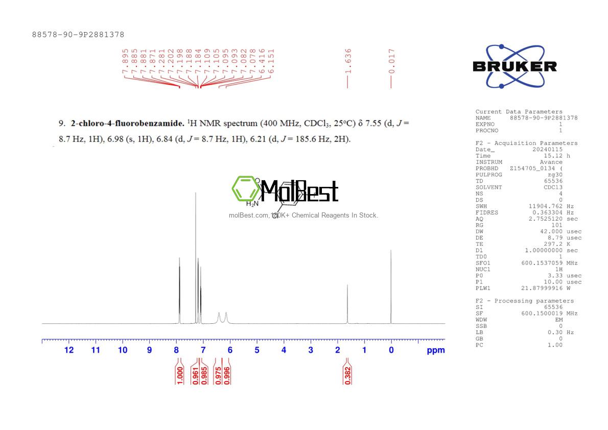 Spektrum pengujian sampel fisik (NMR) 88578-90-9