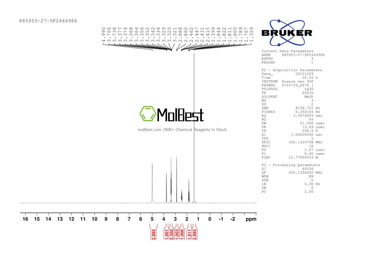 Spektrum pengujian sampel fisik (NMR) 885953-27-5