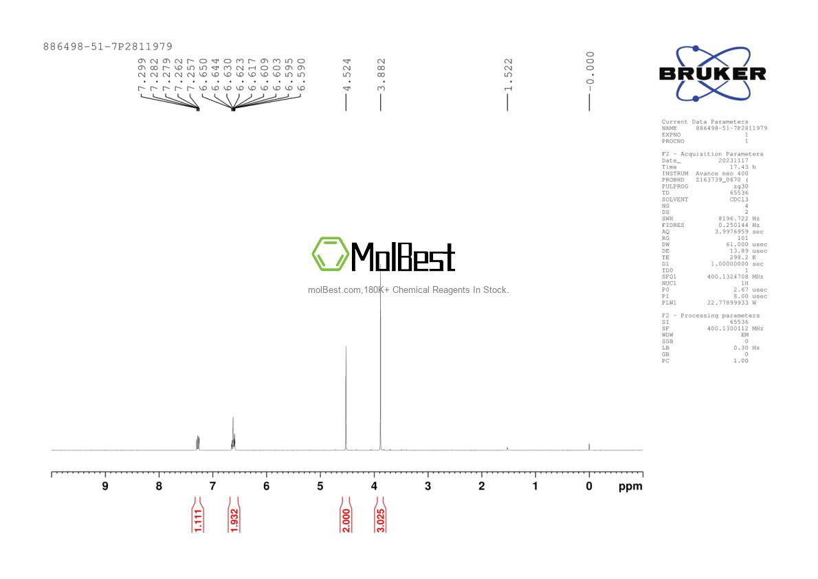 Spektrum pengujian sampel fisik (NMR) 886498-51-7
