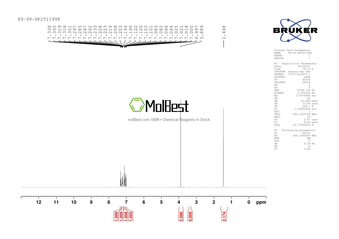 Physical sample testing spectrum (NMR) of 89-99-6