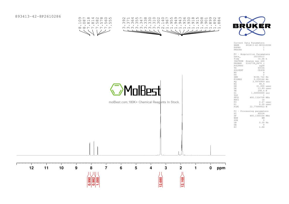 Physical sample testing spectrum (NMR) of 893413-42-8