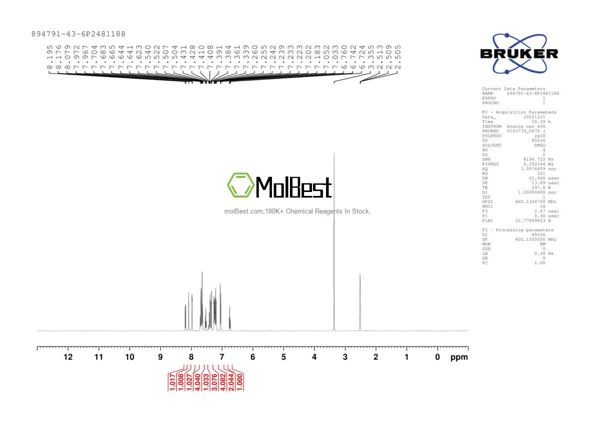 Spektrum pengujian sampel fisik (NMR) 894791-43-6