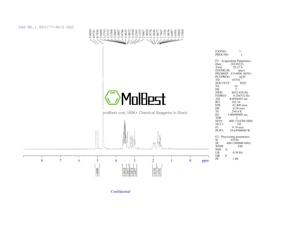 Phổ kiểm tra mẫu thực (NMR) của 895577-96-5