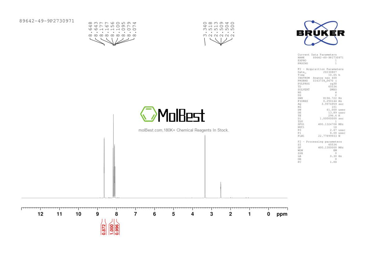 Physical sample testing spectrum (NMR) of 89642-49-9