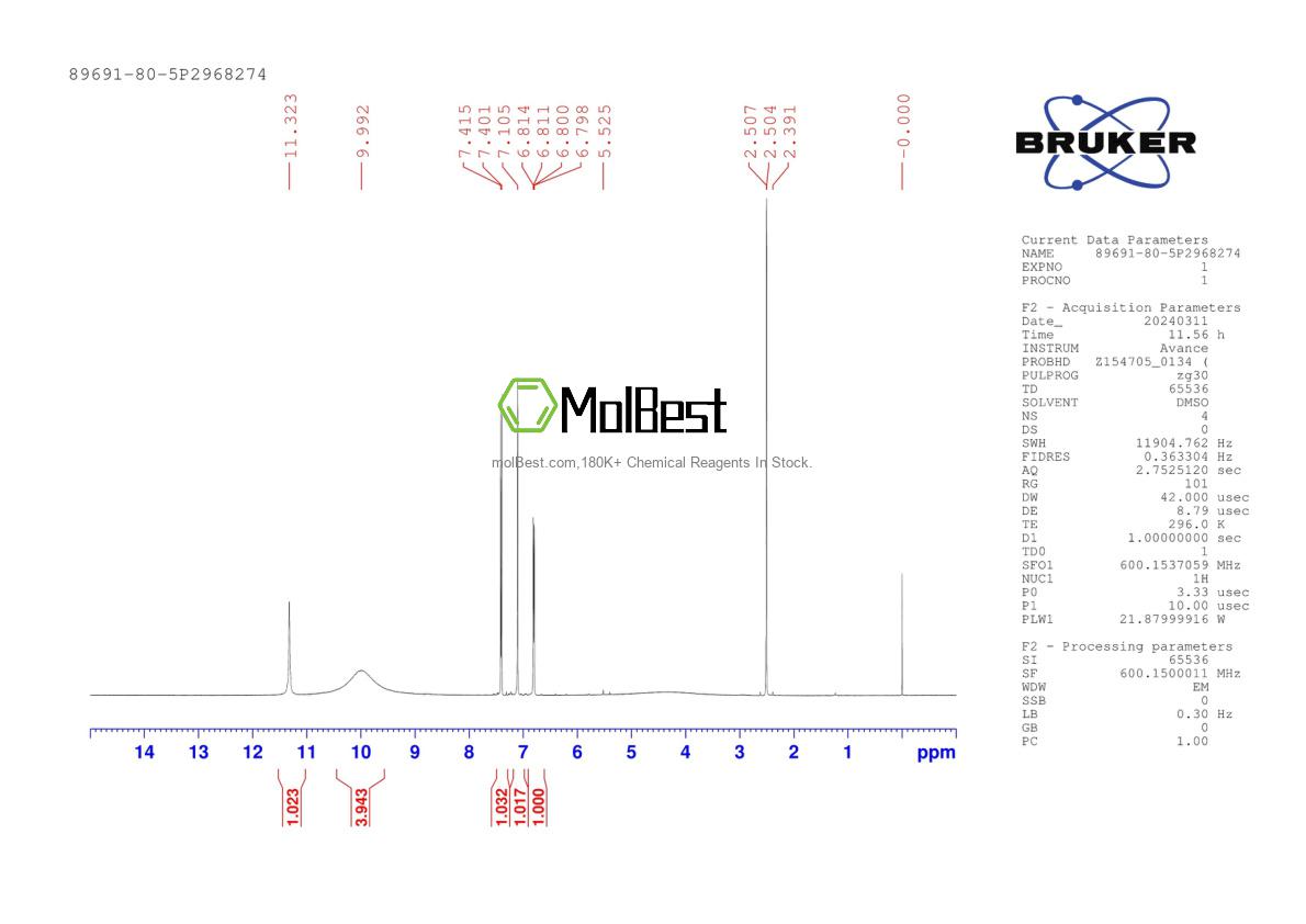 Phổ kiểm tra mẫu thực (NMR) của 89691-80-5