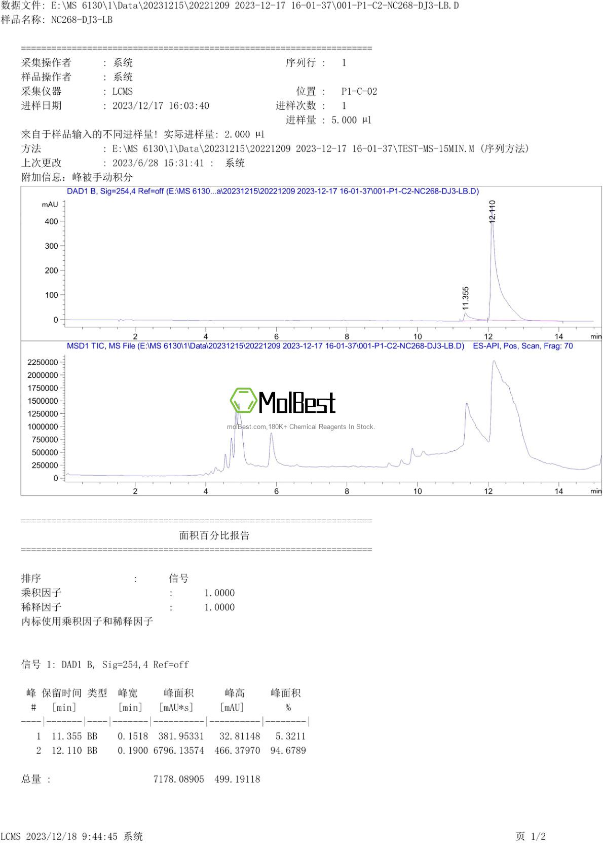 Physical sample testing spectrum (NMR) of 91000-69-0