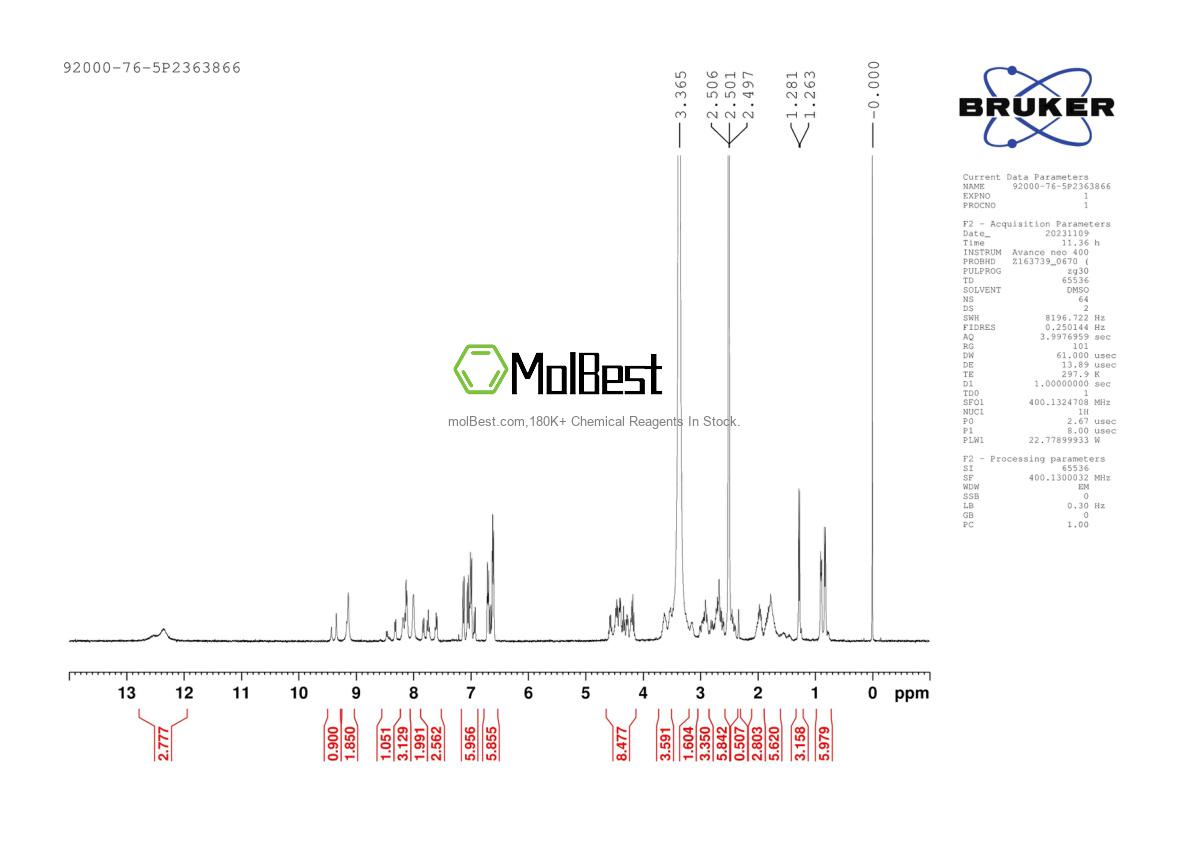 Physical sample testing spectrum (NMR) of 92000-76-5