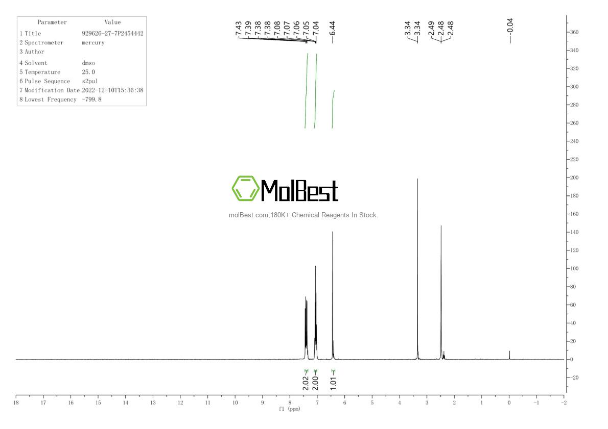 Спектр анализа физического образца (ЯМР) для 929626-27-7