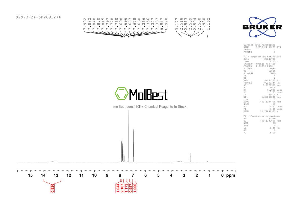 Physical sample testing spectrum (NMR) of 92973-24-5