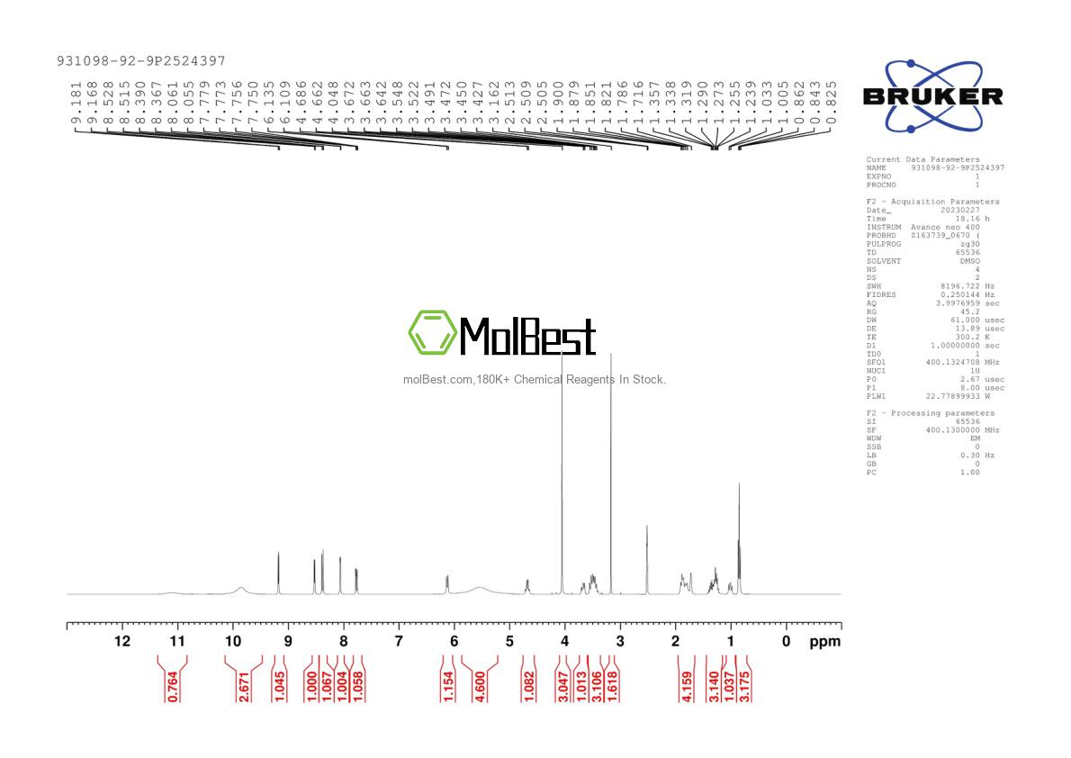 931098-92-9 fiziksel numune test spektrumu (NMR)
