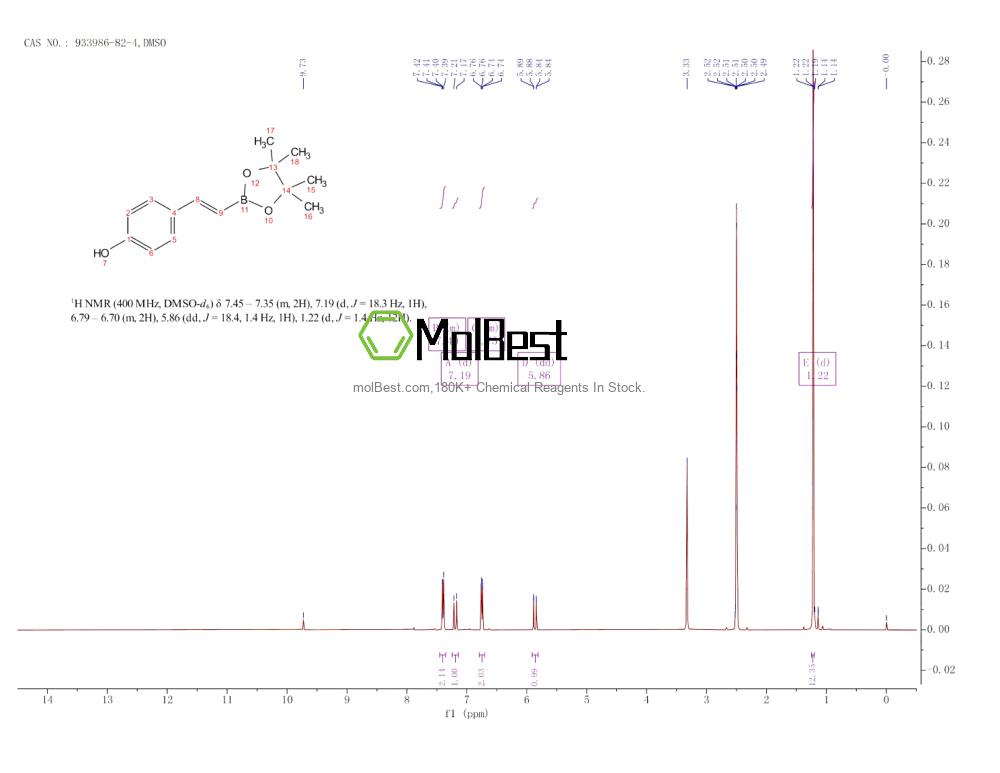 Physical sample testing spectrum (NMR) of 933986-82-4