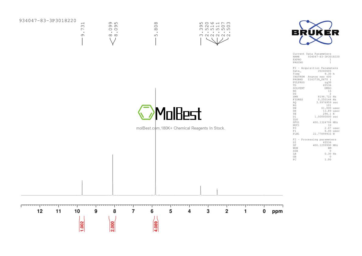 Physical sample testing spectrum (NMR) of 934047-83-3