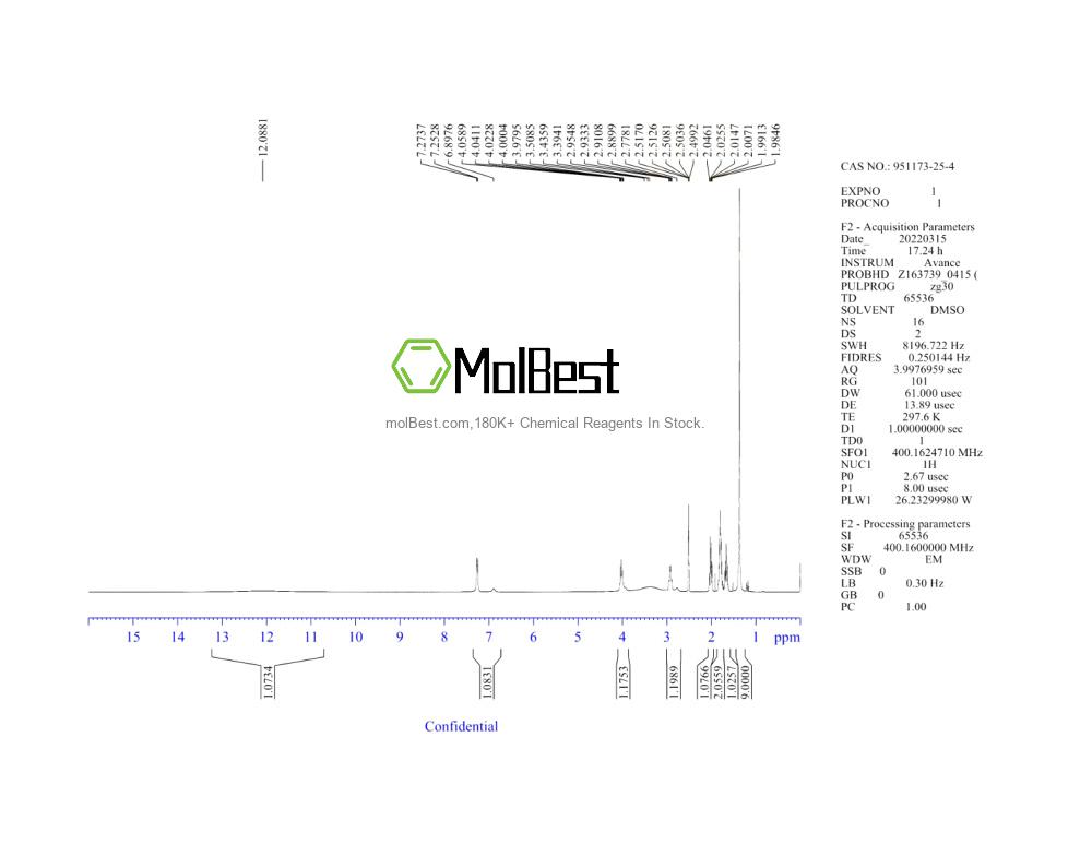 Physical sample testing spectrum (NMR) of 951173-25-4