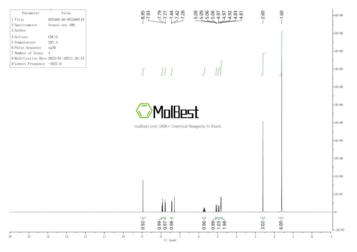 Physical sample testing spectrum (NMR) of 955369-56-9