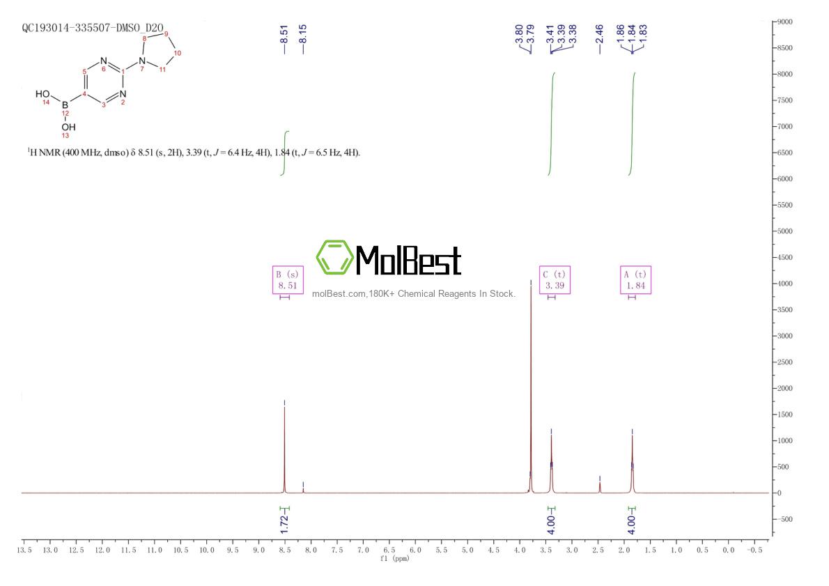 Physical sample testing spectrum (NMR) of 955374-13-7