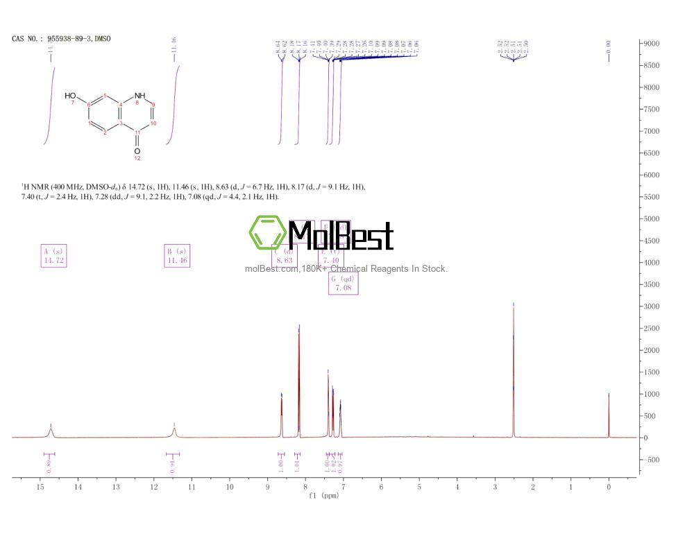 Physical sample testing spectrum (NMR) of 955938-89-3