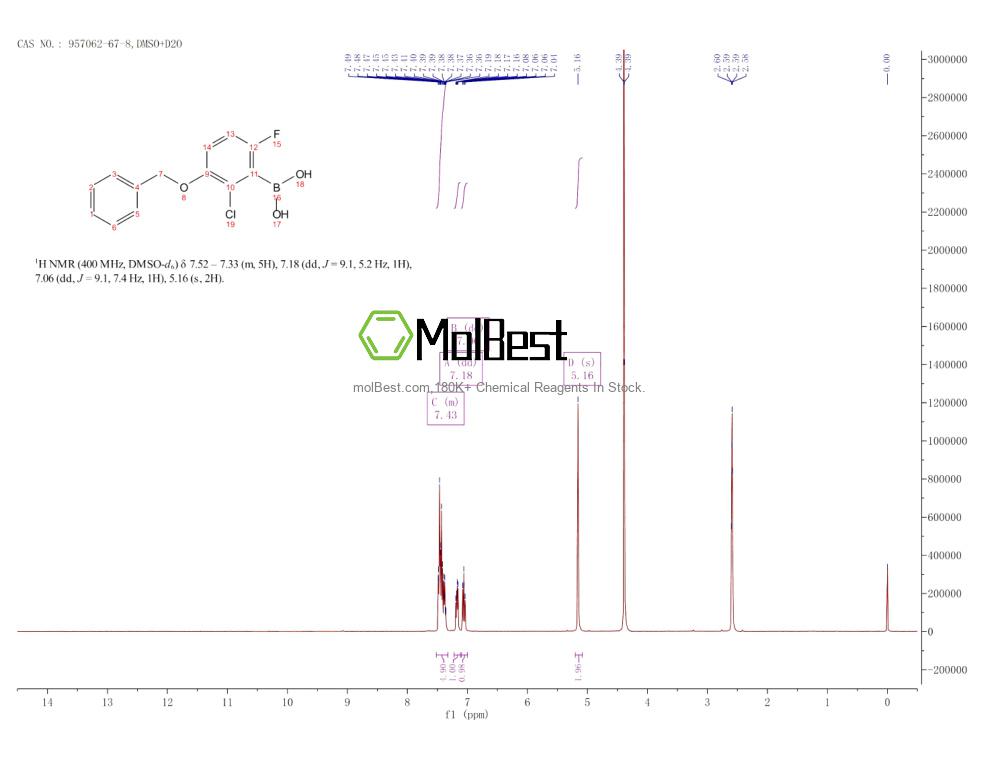 Physical sample testing spectrum (NMR) of 957062-67-8