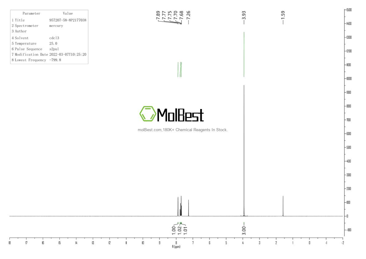 Physical sample testing spectrum (NMR) of 957207-58-8