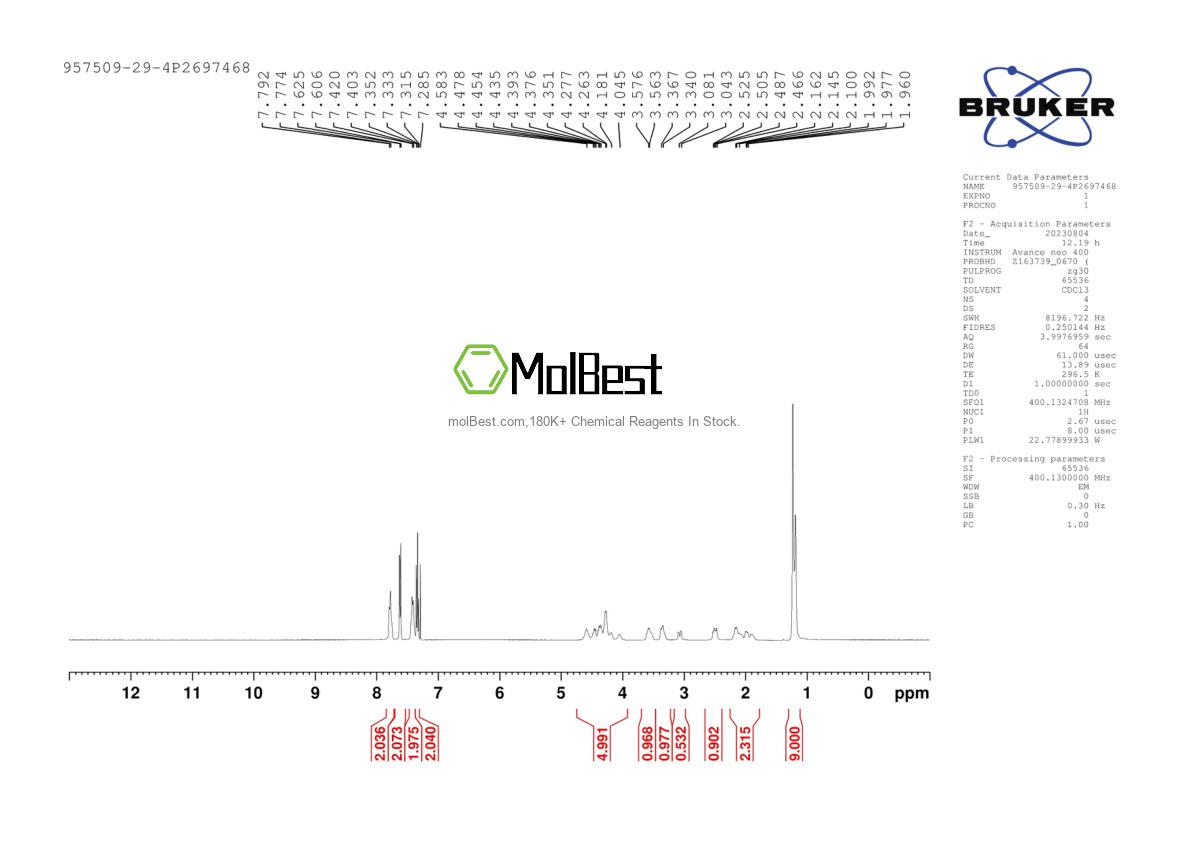 Physical sample testing spectrum (NMR) of 957509-29-4