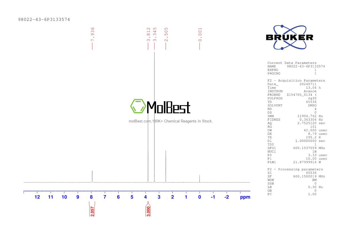 Physical sample testing spectrum (NMR) of 98022-43-6