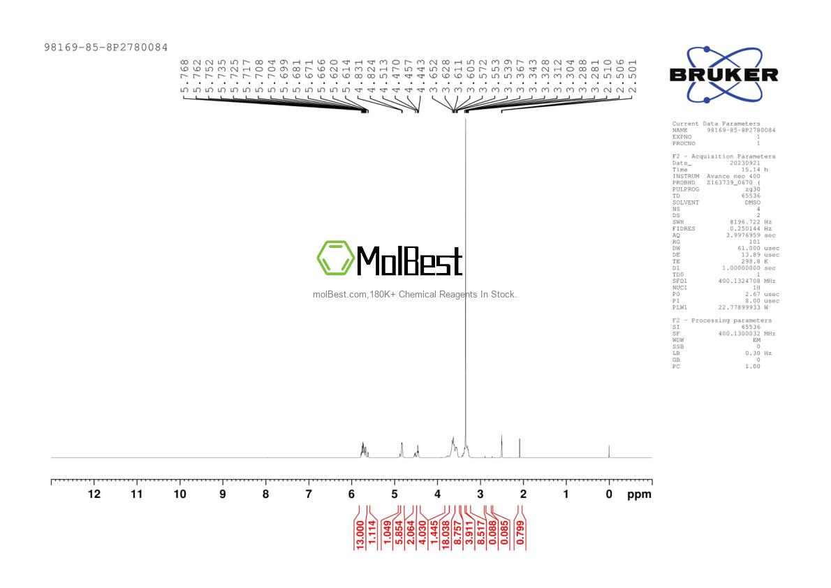 Physical sample testing spectrum (NMR) of 98169-85-8